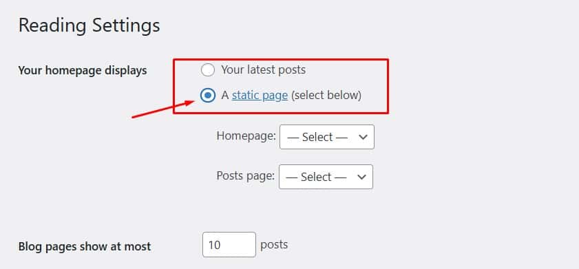 Static page